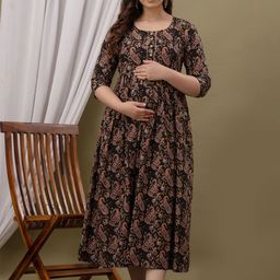 CORSICA Floral Print Maternity Maxi Dress-image-76