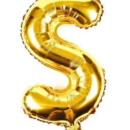 Bubble Trouble English Alphabet Letters Foil Letter Balloons for Party Decoration Letter S - Gold-20
