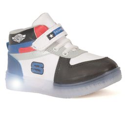 Lil Lollipop Colour Blocked LED Shoes With Velcro Closure - Navy Blue-image-89