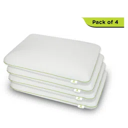 Cushows Memory Foam Modern Slim Pillow For Stomach Sleepers PACK OF 4- White-picture-49