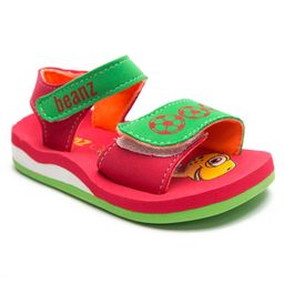 Beanz Unisex Turtle Printed Velcro Closure Sandals - Pink & Green-image-13