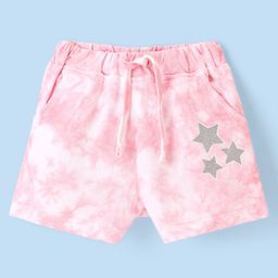 Babyhug Cotton Looper Mid Thigh Shorts With Foil Star Print - Pink-image-61