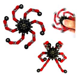 Kidology Fidget Spinner Fingertip Toys for Kids Transform Robot Stress Relief Toys Pocket Toys Boys and Girls Gift Birthday Party Games (Red)-64