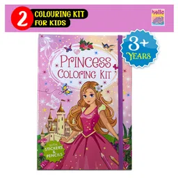 hellofriend books Hello Friend Books Colouring and Sticker Travel Art Kit: Princess - Beautiful Colouring Kit with Colouring Pad, Sticker Sheets, and Colour Pencils - English-picture-20