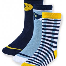 Cute Walk by Babyhug Anti-Bacterial Ankle Length Terry Socks with Rocket & Moon  Design  Pack of 3 - Multicolor-image-99
