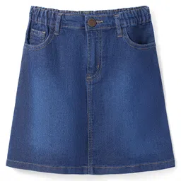 Pine Kids Washed Above Knee Length Denim Skirt - Navy Blue-picture-26
