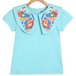 MINI KLUB Cotton Half Sleeves Abstract Printed Top - Blue-image-64