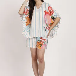 EROTISSCH Summer Shines Printed Top With Shorts Co-Co-Ords-image-70