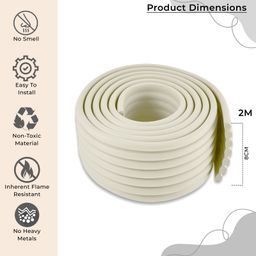 Bembika W Shape Baby Proofing Edge & Corner Guards Design For Sharp Edges Of Furniture - White image 3