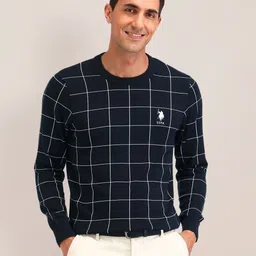 U.S. Polo Assn. Men Checked Cotton Pullover-picture-55