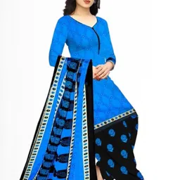 Unstitched Printed Cotton Blend Kurta & Patiyala Dress Material with Dupatta-image-64