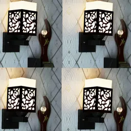 Gojeeva Black Wood Square Wall Lamps-picture-34