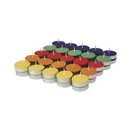 TRUE DECOR Red & Yellow 50 pieces Tea Light Candle-11