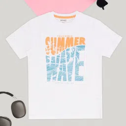 Pantaloons Junior Boys Round Neck Short Sleeves Typography Regular T-shirt-54