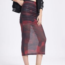 glitchez Originally Dyed Semi-Sheer Midi Mesh Pencil Skirt-image-33