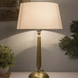 Homesake Golden Classic Cubist Brushed Lamp with White Drum Shade (Bulb Included) - Set of 1-46
