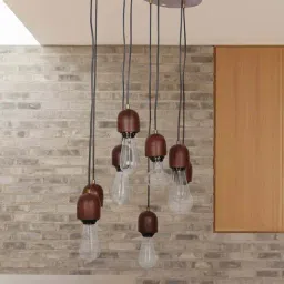 Fos Lighting Brown Modern Wooden 8 Light Hanging Lamp - Set of 1-image-46