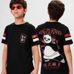 The Souled Store Boys Black Cotton Printed Kung Fu Panda T-Shirts-image-15