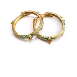 Priyaasi Multi-Color Ghungroo Gold Plated Set of 2 Bangle Set image 2