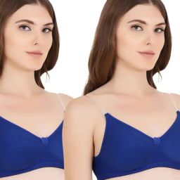 Floret Multicolor Non Wired Non Padded T-Shirt Bra (Pack Of 2)-image-77