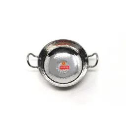 HAZEL Silver Hammered Tone Stainless Steel Kadai - Set of 1 (700 ML)-18