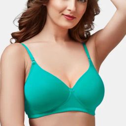 Trylo-Oh-so-pretty you! Green Non Wired Padded T-Shirt Bra-image-27
