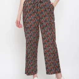 FabBasics by Fabindia Black & Maroon Cotton Printed Pants-image-4