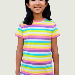 Campana Kids Multicolor Cotton Striped T-Shirt-image-21