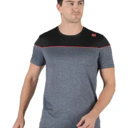 Rock.it Grey & Black Self Pattern Regular Fit T-Shirt-image-98