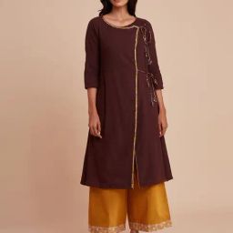 Folksong By W Brown Cotton Regular Fit A Line Kurta-image-1