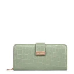 Lino Perros Green Textured Bi-Fold Wallet for Women-picture-22