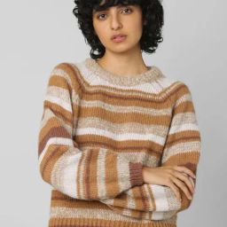 Only Brown Round Neck Pullover-image-20
