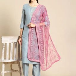 Saadgi Pink Embroidered Dupatta-image-78