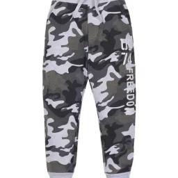 Plum Tree Kids Green & Grey Cotton Camouflage Joggers-image-20