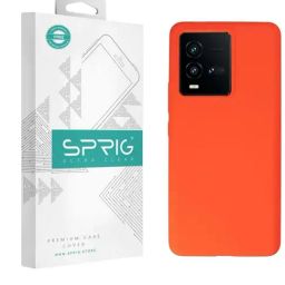 Sprig Liquid Silicone Back Cover for IQOO 9T 5G (Orange)-image-61