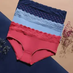 Vero Moda Intimates Multicolor Cotton Lace Hipster Panty - Pack Of 3-picture-35