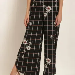 Rare Black Check High Rise Relaxed Fit Parallel Trousers-image-19