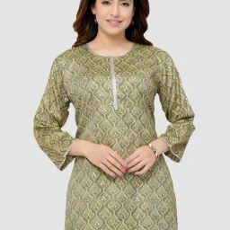 Saree Swarg Green Printed Straight Kurti-37