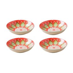 Nestasia Printed ¿Red & Green ¿Ceramic Round Plates - Set of 4 image 2