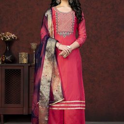 SAINOOR Embroidered Semi-Stitched Dress Material-picture-17