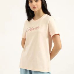 United Colors of Benetton Peach Embroidered T-Shirt-picture-6