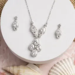 Touch925 925 Silver Pear-fiction Necklace & Earrings Sets-picture-18