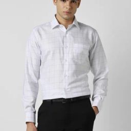 Van Heusen White Regular Fit Checks Casual Shirt-image-42