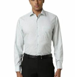 Van Heusen White Cotton Regular Fit Checks Shirt-picture-33