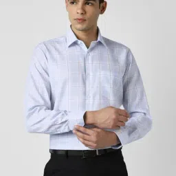 Van Heusen Blue Regular Fit Checks Casual Shirt-picture-13