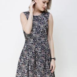 Scorpius Navy Printed Shirt Dress-image-27