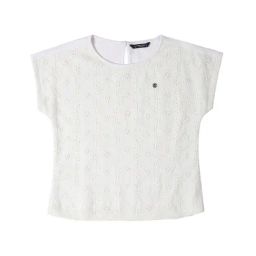 Allen Solly Junior White Self Design Top-image-67