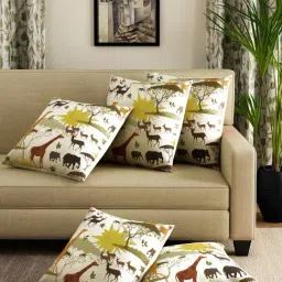 Romee White Cotton Printed Cushion Covers-image-85