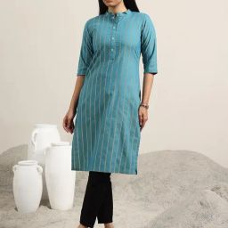 Libas Blue Striped Kurta-40
