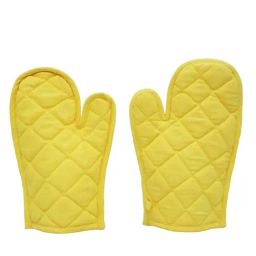 Swayam Yellow Cotton Casement Pack of 2 Oven Gloves-41
